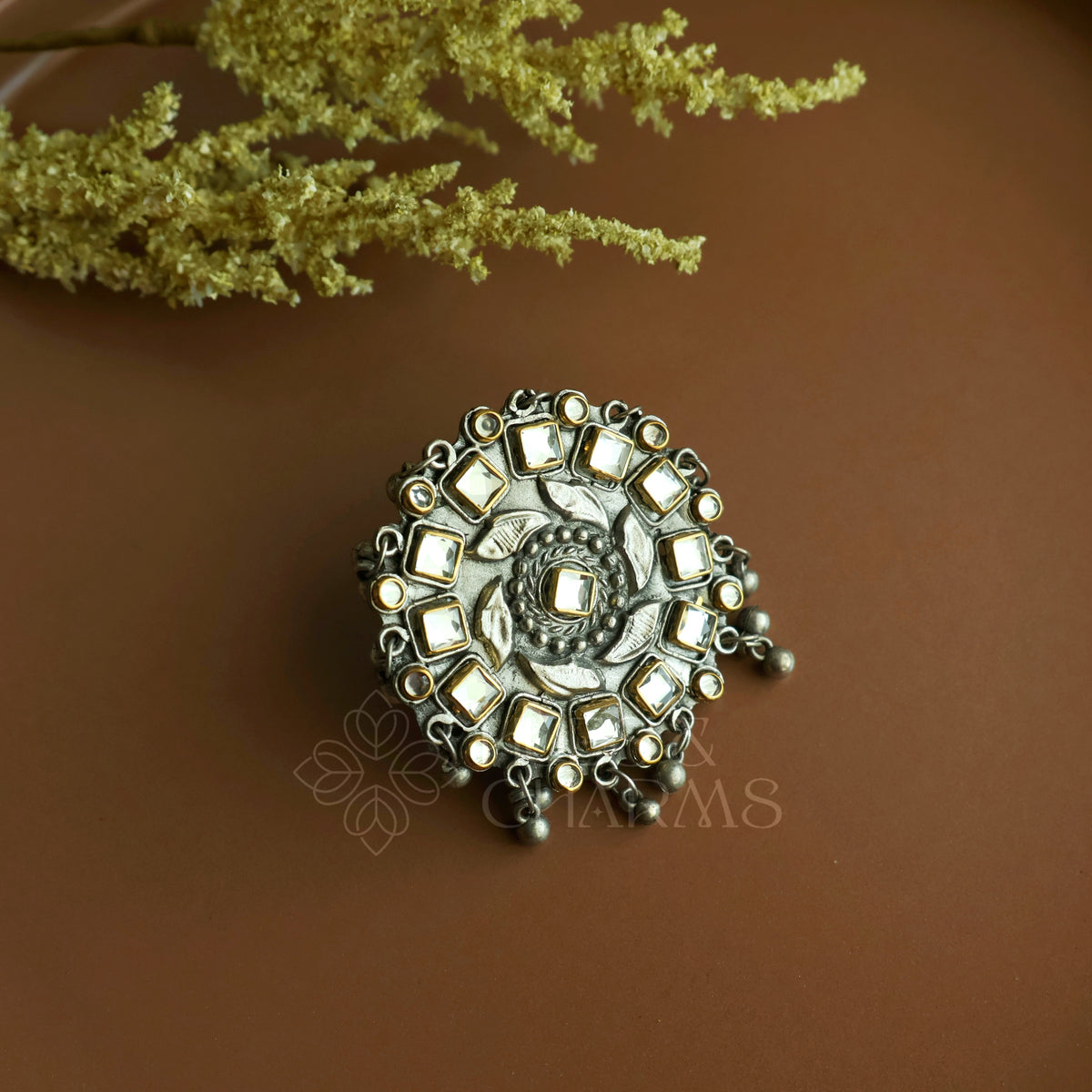 MANDALA OXIDIZED STATEMENT RING