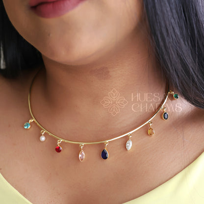 GLOSSY DROP MULTISHAPE NECK CUFF (COLOURS AVAILABLE)