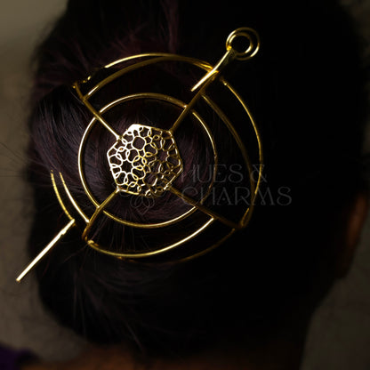 GOLDEN ORBIT HAIR BUN CAGE