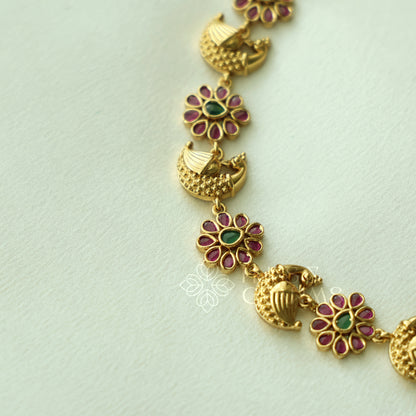 TRADITIONAL MAYURA PUSHPA NECKLACE SET | Premium jewellery