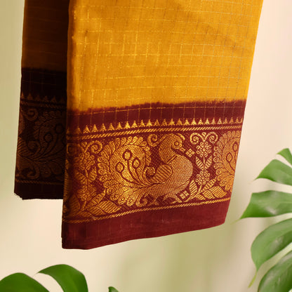 MADURAI SUNGUDI SAREE (Mustard yellow & maroon)
