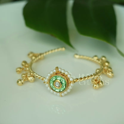 GOLDEN SANVI ADJUSTABLE GHUNGAROO BANGLE(COLOURS AVAILABLE)