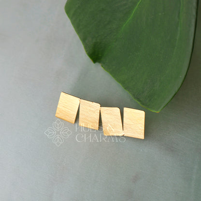 GOLDEN STACKED SQUARE STATEMENT ADJUSTABLE RING