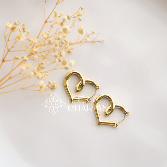 GOLDEN HEART HOOPS