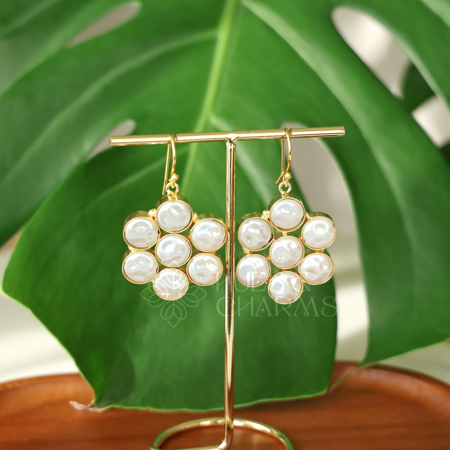 GOLDEN 7 PEARL CELESTE DROP EARRINGS
