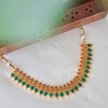 GOLDEN RATNA PALAKKA NECKLACE SET