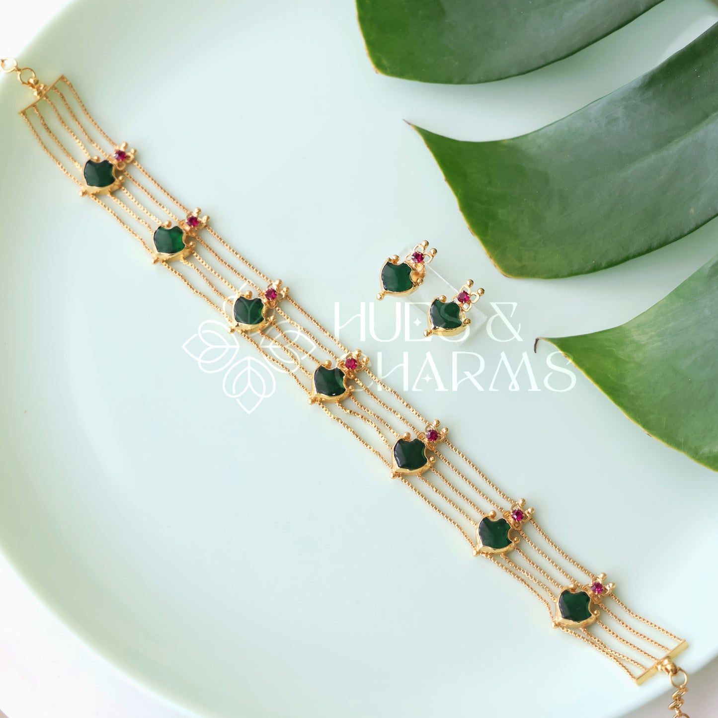 TRADITIONAL PALAKKA CHOKER SET| GOLD PLATED