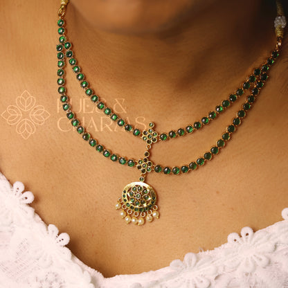 GOLDEN DOUBLE LAYERED ATTIGAI SET (Colours available)