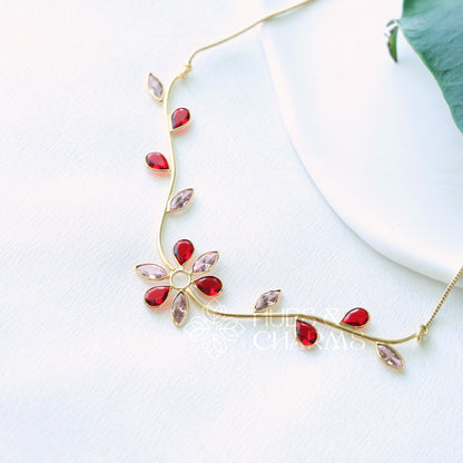 GOLDEN FLORAL LONG NECKPIECE