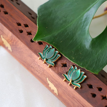 GOLDEN PADMA ENAMEL NECKLACE SET (Colours available)