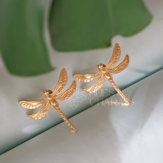GOLDEN STATEMENT DRAGONFLY EARRINGS