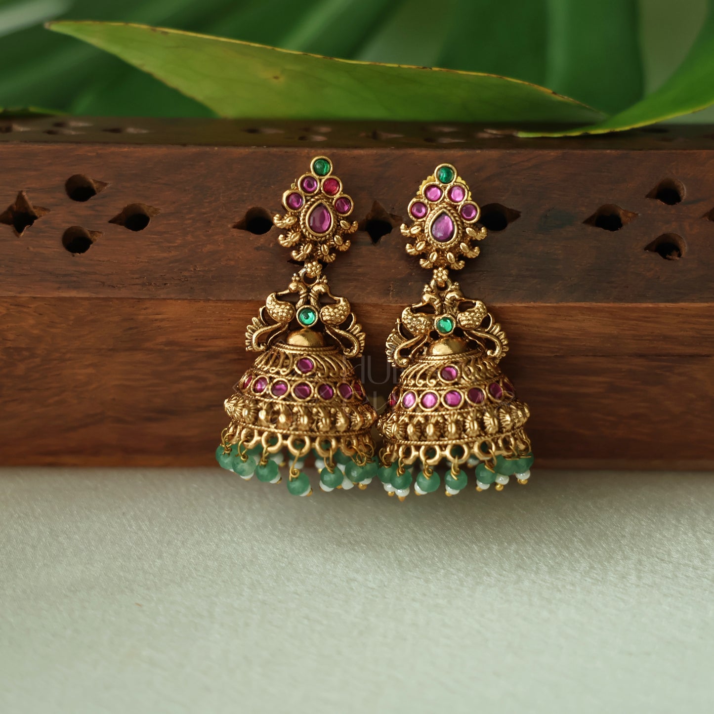 TRADITIONAL MOHINI  RATNA MAYURA JHUMKA