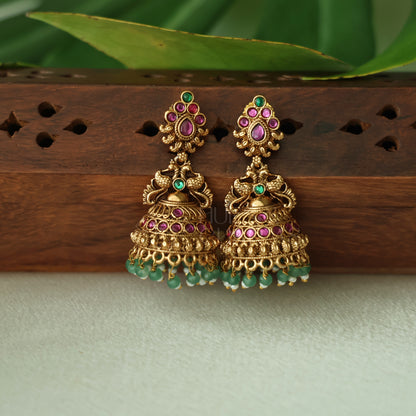 TRADITIONAL MOHINI  RATNA MAYURA JHUMKA