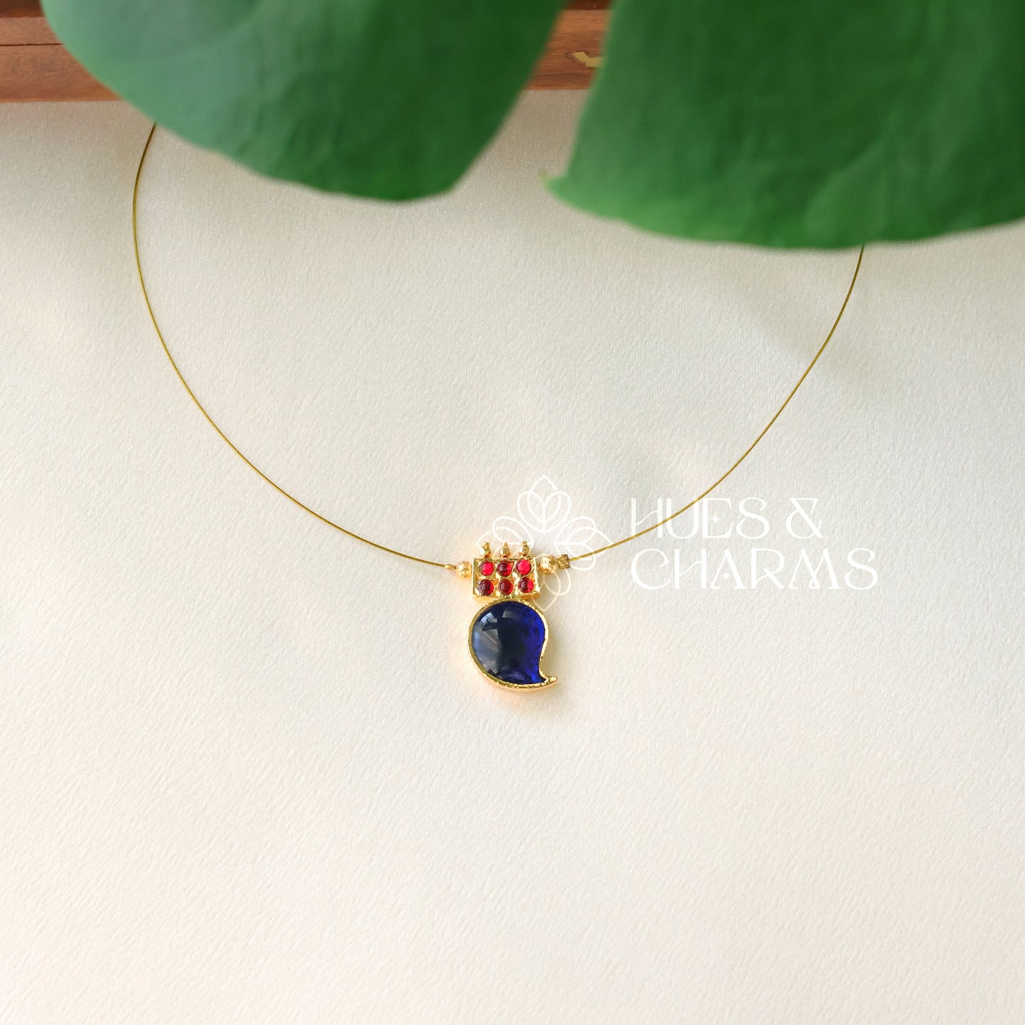 MANGO FLOATING NECKPIECE - BLUE