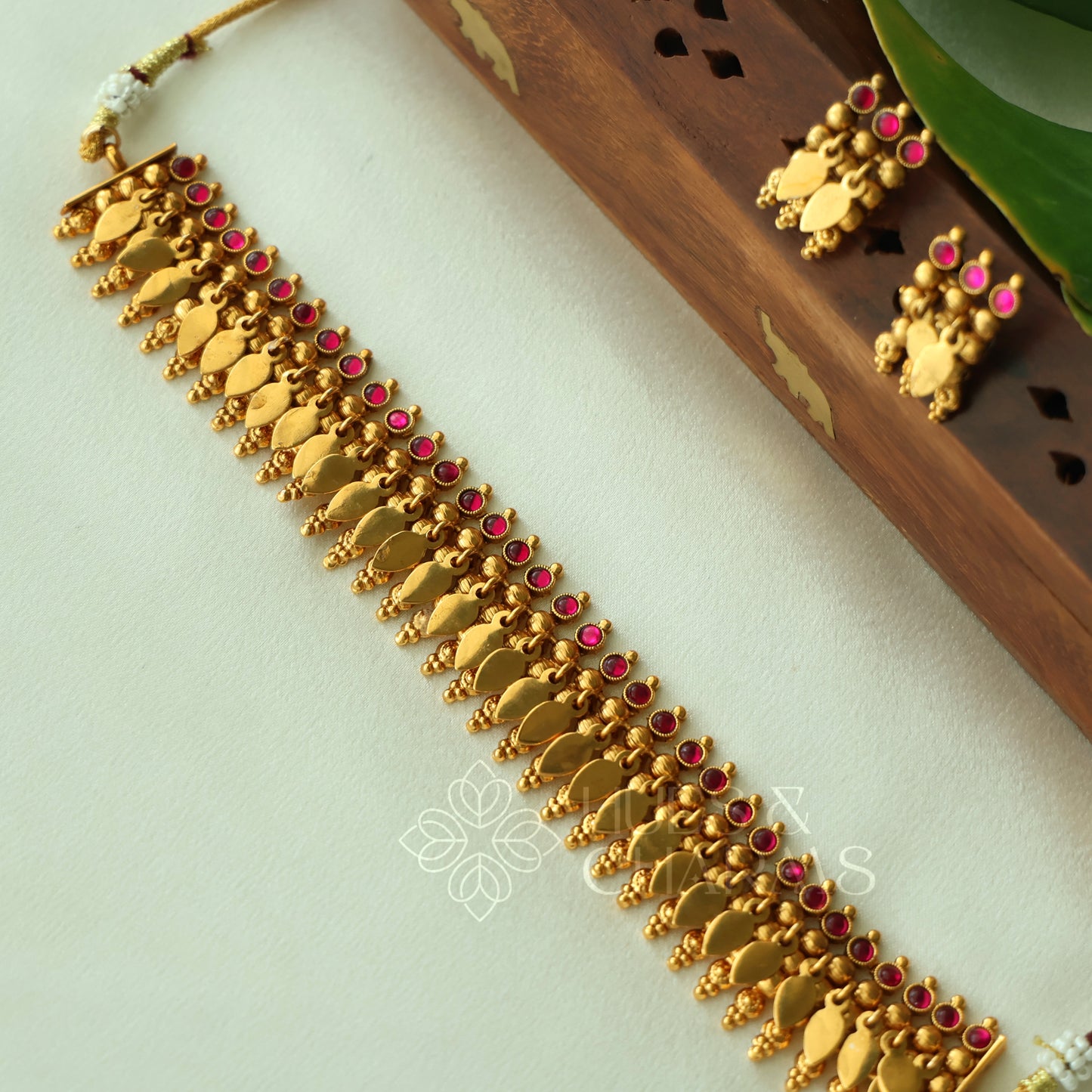 TRADITIONAL RATNA PALLAVI RUBY ELAKKATHALI CHOKER SET