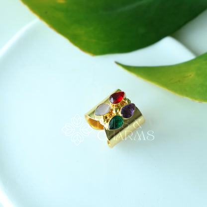 GLOSSY STATEMENT BLOOM AURA ADJUSTABLE RING (COLOURS AVAILABLE)