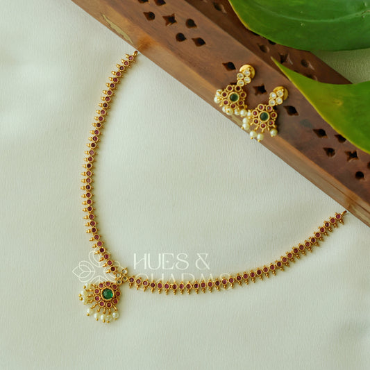 GOLDEN  RAGA SIMPLE NECKLACE SET