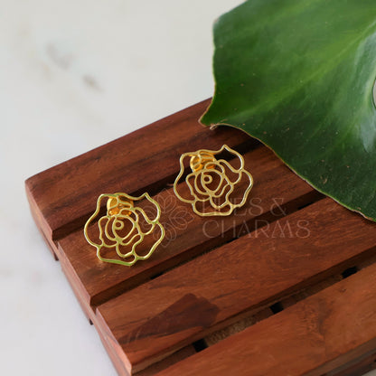 GOLDEN BLUSH ROSE EARRINGS