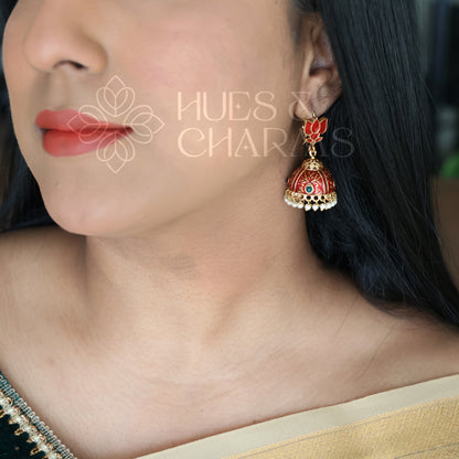 GOLDEN LOTUS JHUMKAS (COLOURS AVAILABLE)