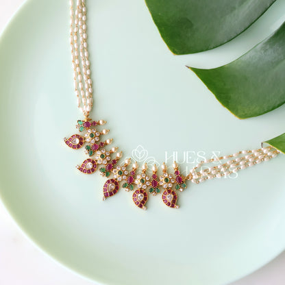 KEMP FLORAL PEARL NECKLACE SET |PREMIUM JEWELLERY