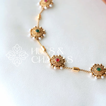 GOLDEN SIMPLE CHAKRA MOTIF NECKLACE SET