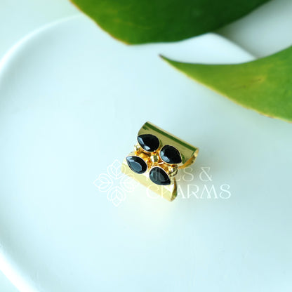 GLOSSY STATEMENT BLOOM AURA ADJUSTABLE RING (COLOURS AVAILABLE)