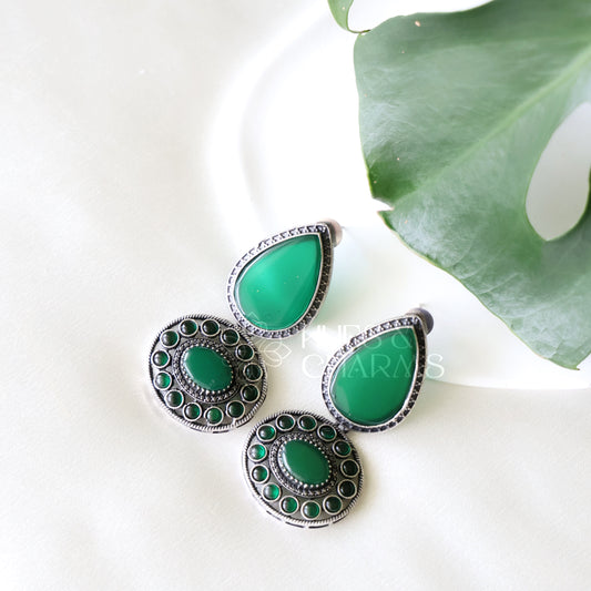 OXIDIZED STATEMENT DROP EARRINGS (Colours available )