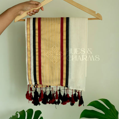 PURE MUL COTTON SAREE  - MANJADI