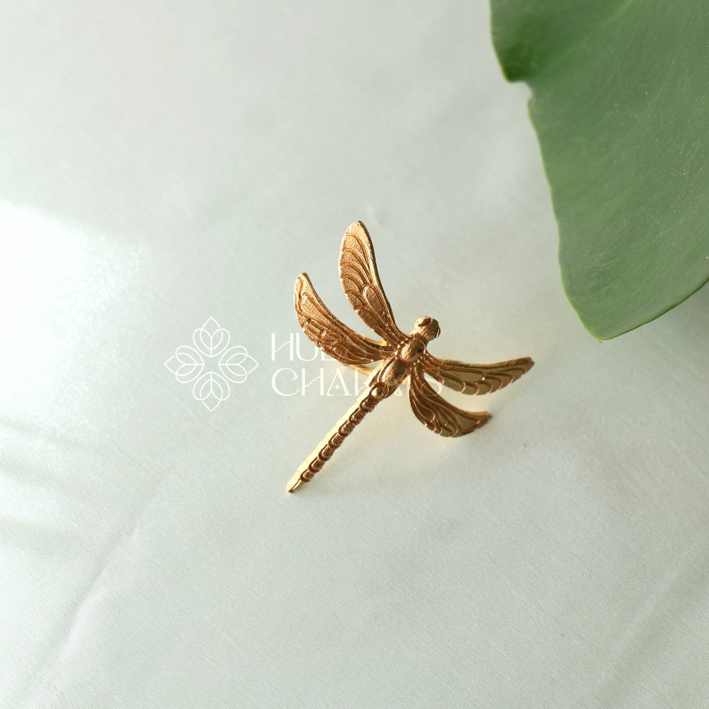 GOLDEN STATEMENT DRAGONFLY ADJUSTABLE RING