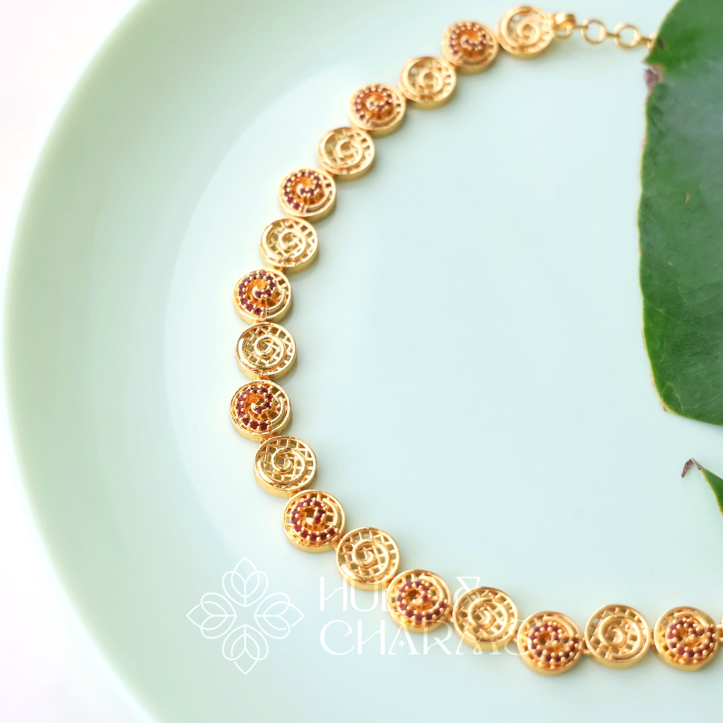 GOLDEN RAGA AD NECKLCE |GOLD PLATED (Colours available)