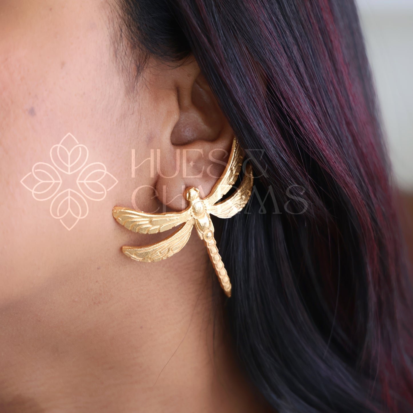 GOLDEN STATEMENT DRAGONFLY EARRINGS
