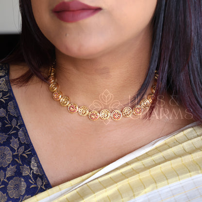 GOLDEN RAGA AD NECKLCE |GOLD PLATED (Colours available)
