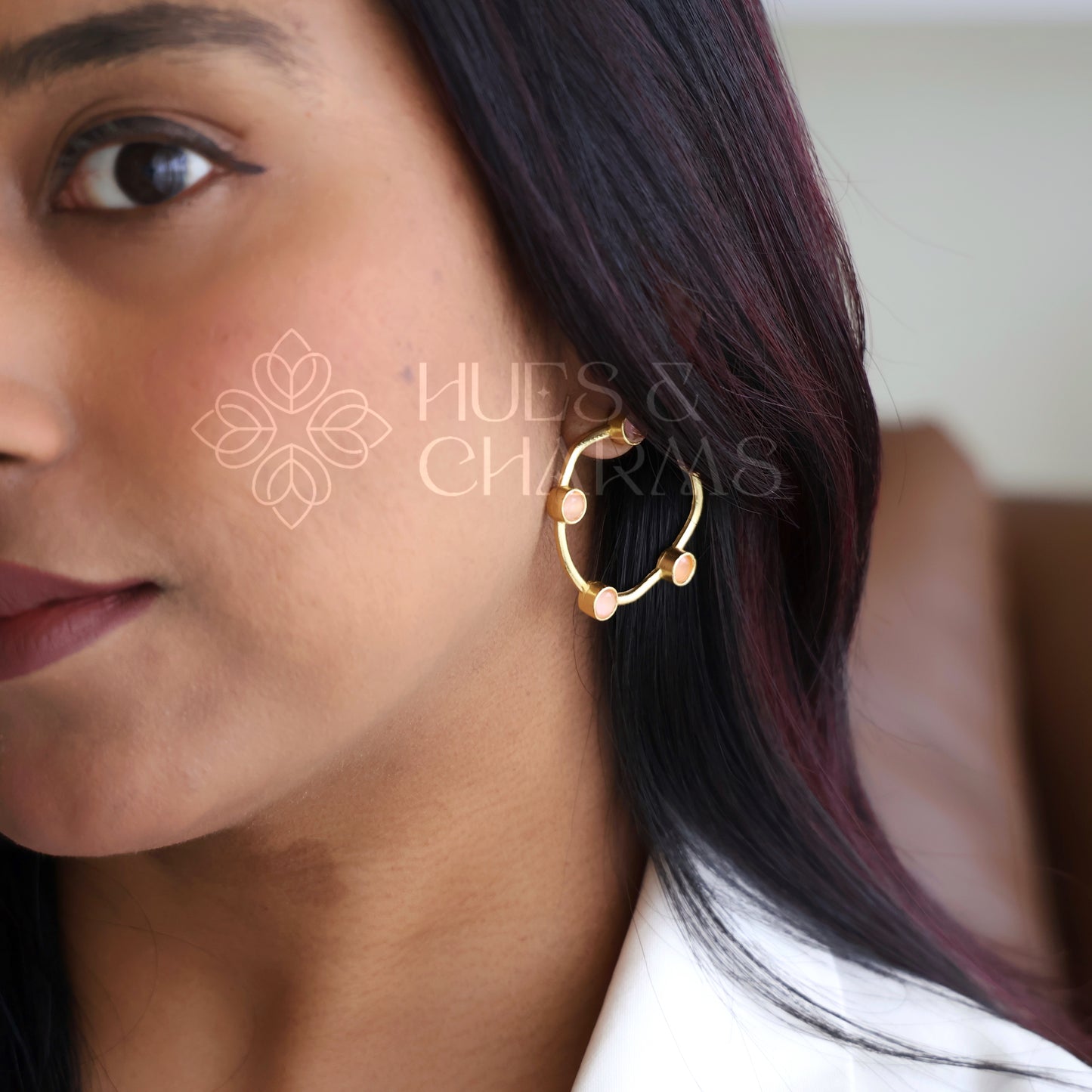 GOLDEN WILLOW CIRCLE EARRINGS (COLOURS AVAILABLE)