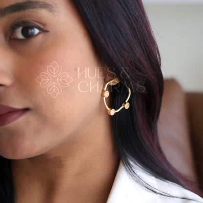 GOLDEN WILLOW CIRCLE EARRINGS (COLOURS AVAILABLE)