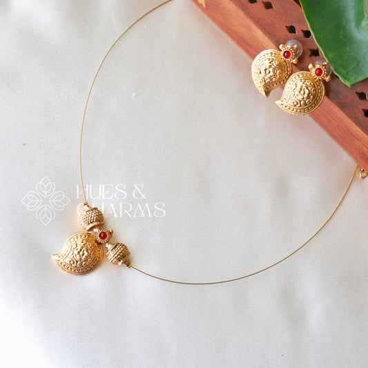 STATEMENT SINGLE MANGO FLOATING NECKLACE SET
