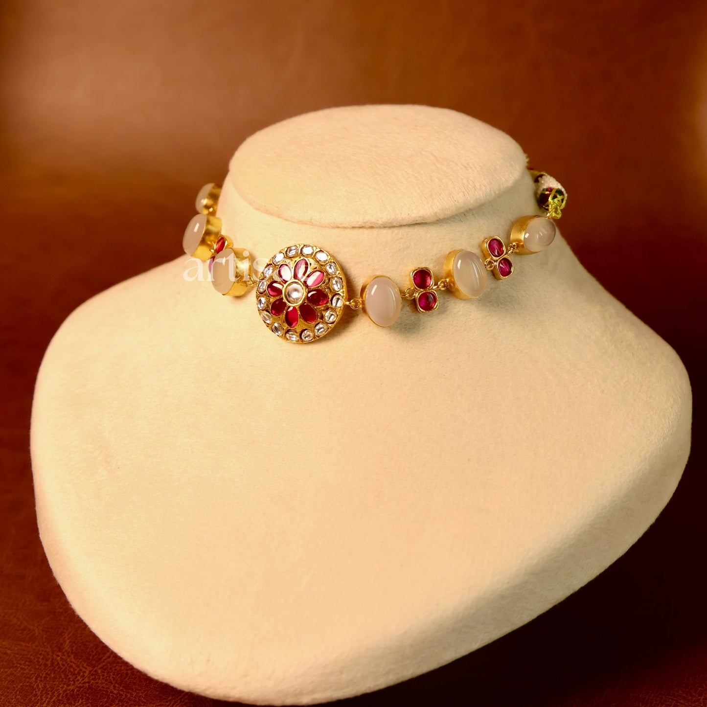 AMÉLIA NATURAL STONE CHOKER SET - CLOUDY ONYX