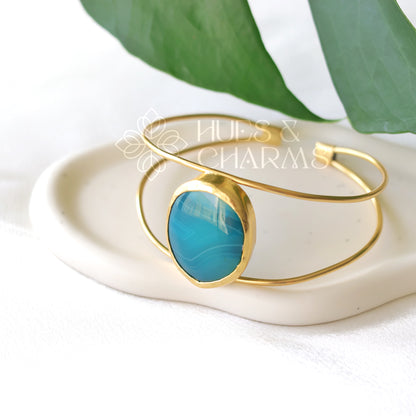 GOLDEN ADJUSTABLE OVAL BANGLE (COLOURS AVAILABLE)