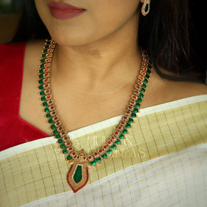 GOLDEN PALAKKA LAKSHMI HARAM SET (Colours available)