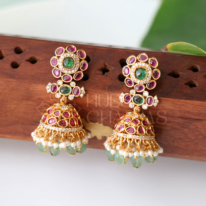 GOLDEN RATNA PUSHPA JHUMKA | PREMIUM JEWELLERY