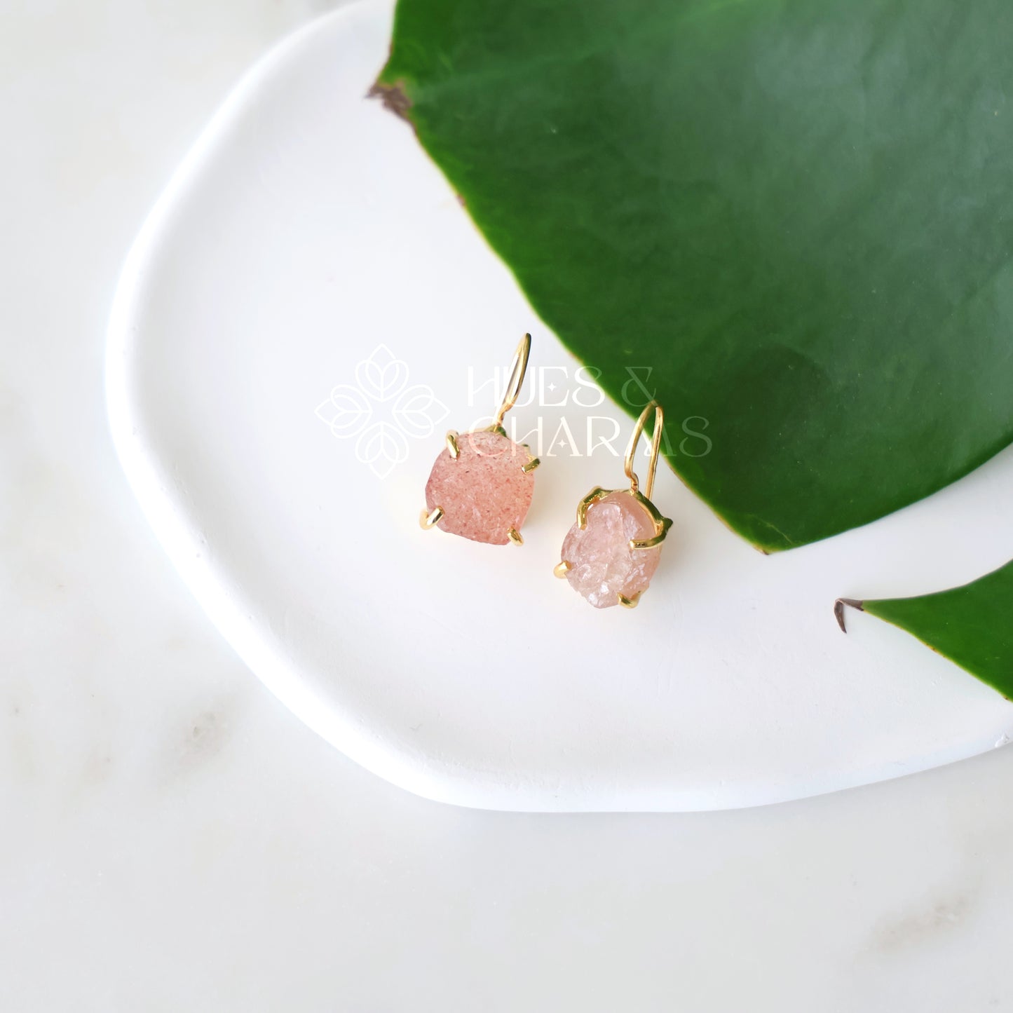 MINIMAL RAW STONE DROPS EARRINGS