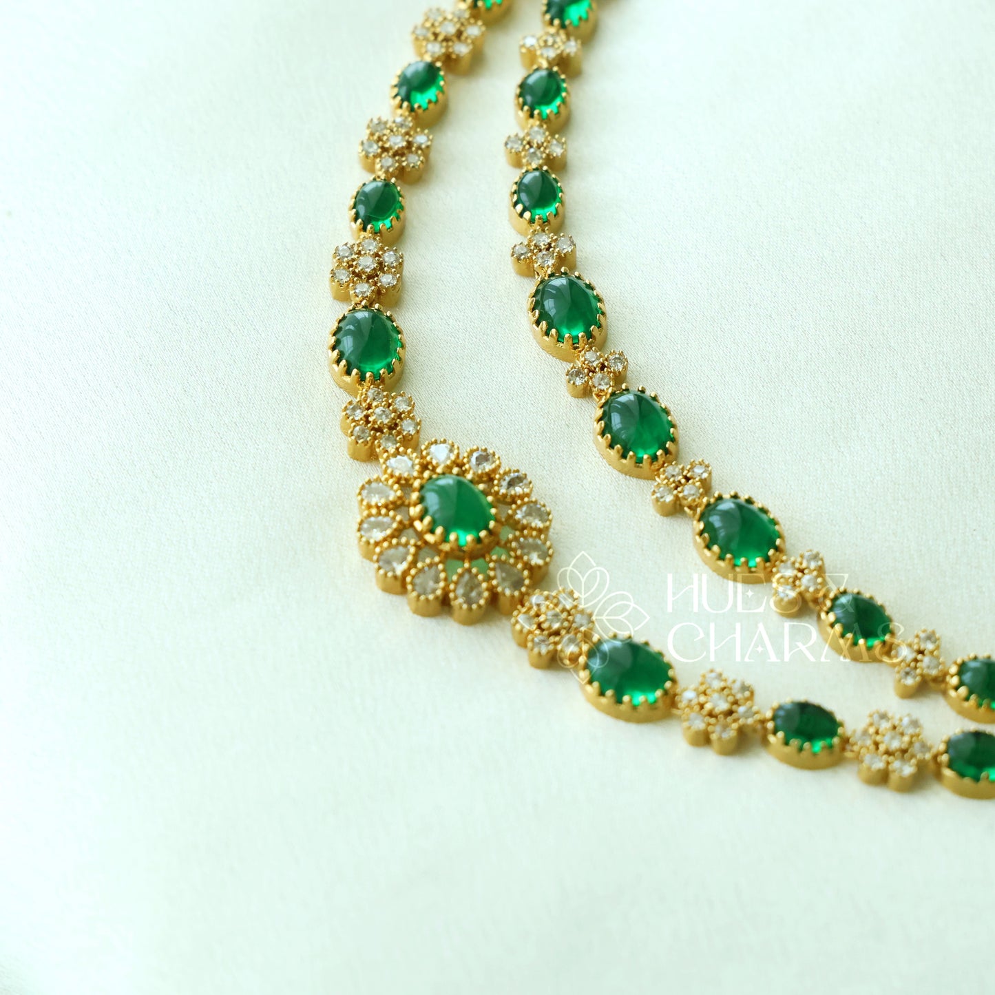 TWO LAYERED RATNA PUSHPA AD NECKLACE SET| Premium jewellery