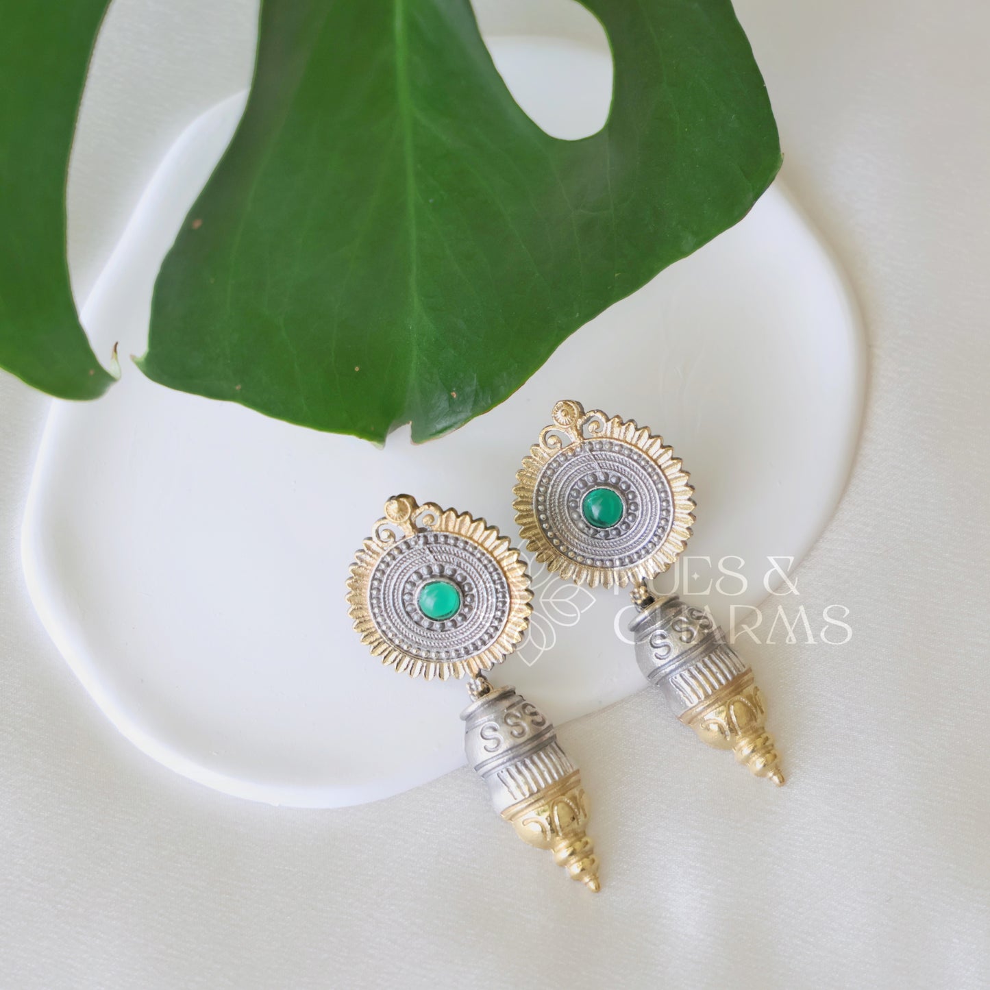 DUAL TONE DANGLER EARRINGS( COLOURS AVAILABLE)