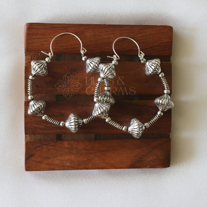 OXIDIZED HOOP EARRINGS