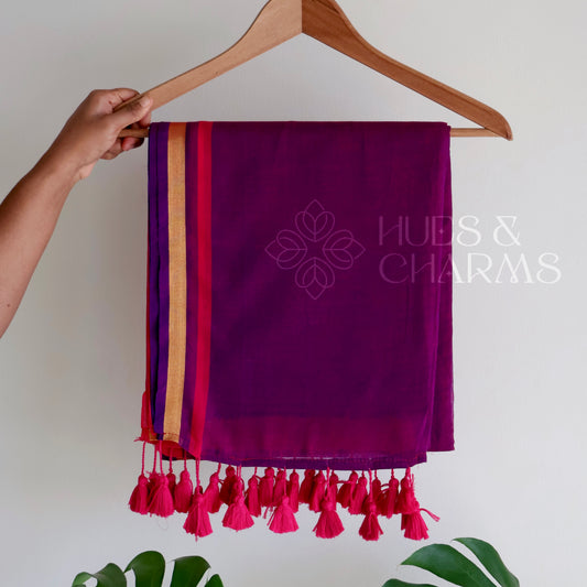 PURE MUL COTTON SAREE  - GULABI