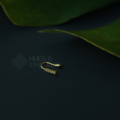 GOLDEN MINIMAL AD STONES NOSE PIN