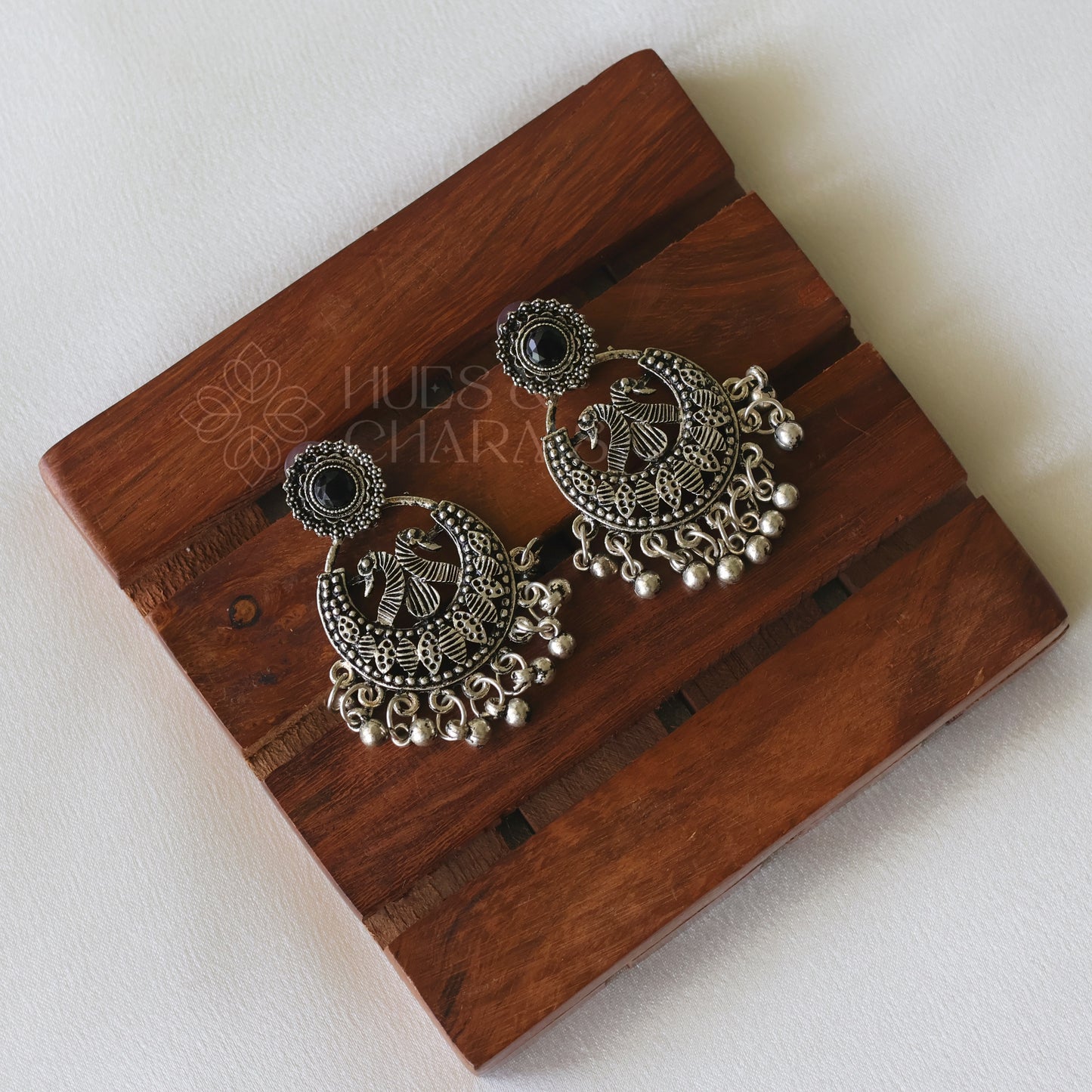 OXIDIZED BLACK EARRINGS