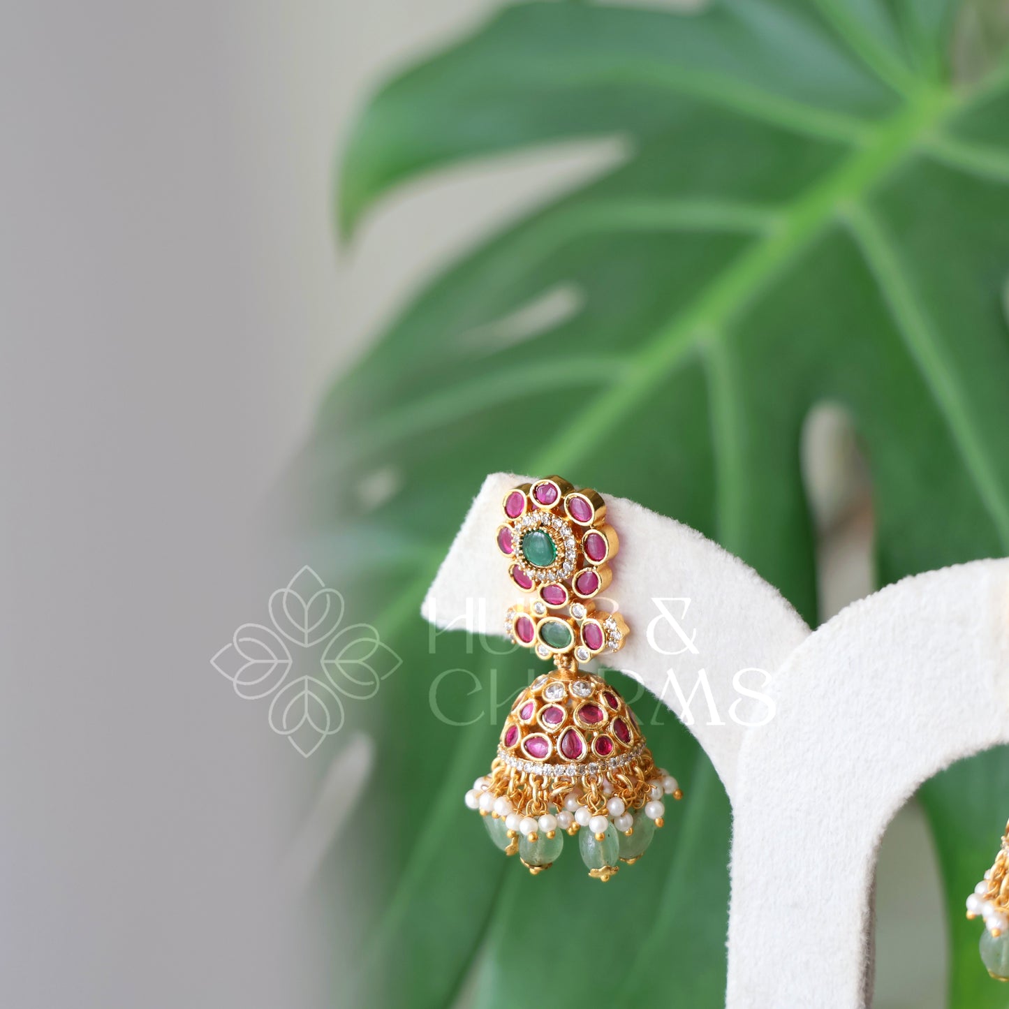 GOLDEN RATNA PUSHPA JHUMKA | PREMIUM JEWELLERY