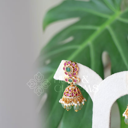 GOLDEN RATNA PUSHPA JHUMKA | PREMIUM JEWELLERY
