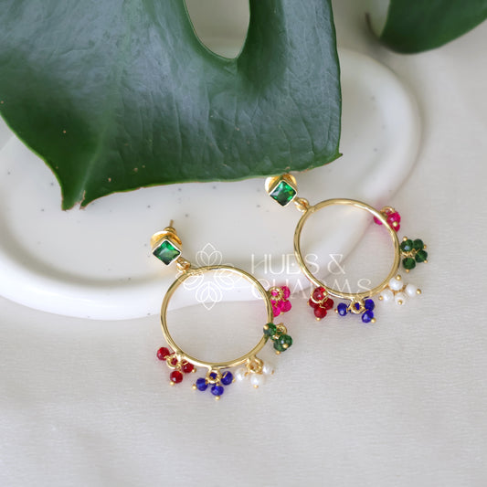 GOLDEN RANGOLI HOOPS EARRINGS