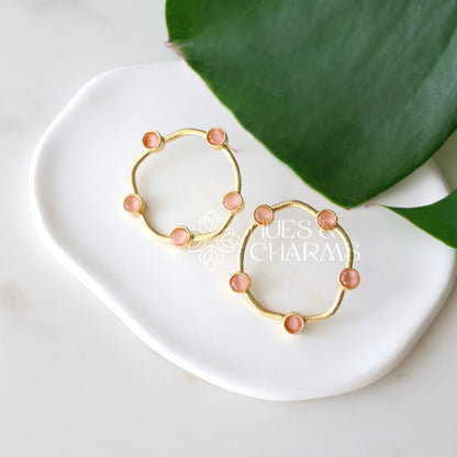 GOLDEN WILLOW CIRCLE EARRINGS (COLOURS AVAILABLE)